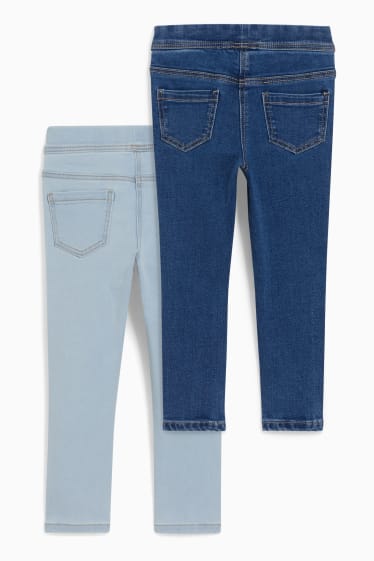 Kinderen: meisjes - Set van 2 - jegging jeans - jeanslichtblauw