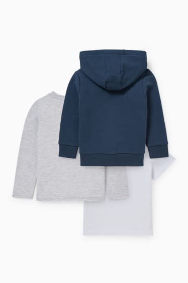 Copii - Băieți - Lego Ninjago - set - hanorac cu fermoar, tricou cu mânecă lungă și scurtă - albastru închis