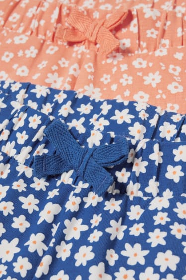 Enfants - Lot de 2 - pantalons - à fleurs - bleu