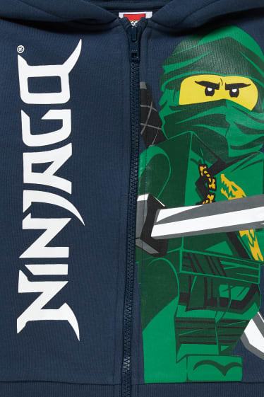 Children - Lego Ninjago - set - zip-through sweatshirt, long sleeve top and short sleeve T-shirt - dark blue