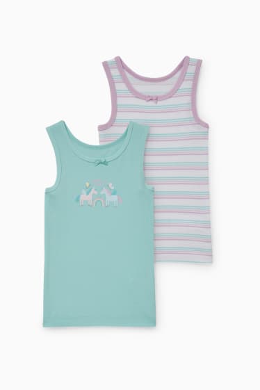 Kinderen - Set van 2 - singlet - mintgroen