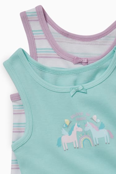 Kinderen - Set van 2 - singlet - mintgroen