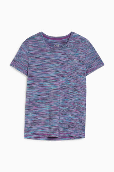 Donna - T-shirt sportiva - fitness - 4 Way Stretch - viola chiaro