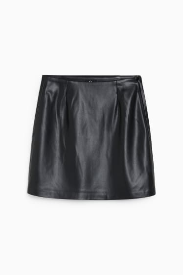 Mujer - Minifalda - polipiel - negro