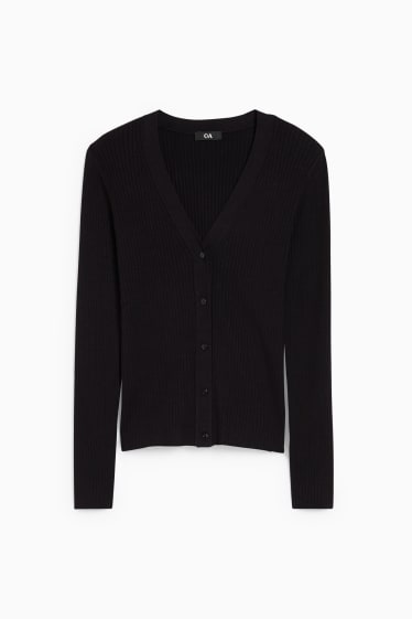 Femei - Cardigan tricotat basic - negru