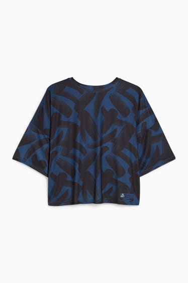 Dames - Sportshirt - 4 Way Stretch - met patroon - donkerblauw