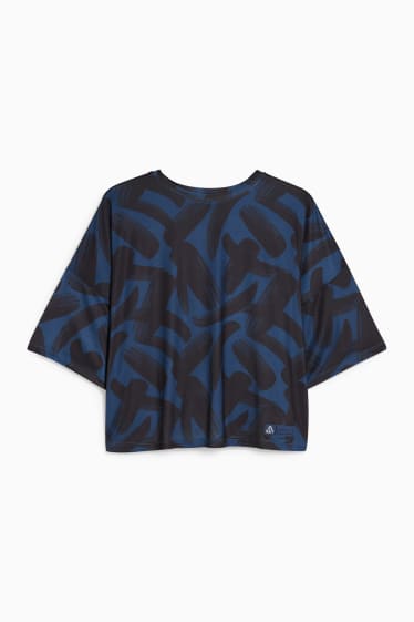 Donna - T-shirt sportiva - 4 Way Stretch - con motivi - blu scuro