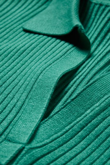 Donna - Polo basic lavorata a maglia - verde