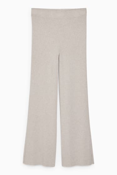 Women - Knitted trousers - creme