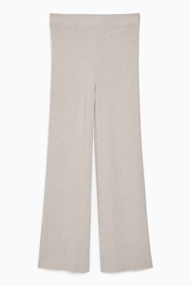 Women - Knitted trousers - creme