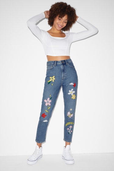 Mujer - CLOCKHOUSE - mom jeans - high waist - vaqueros - azul claro