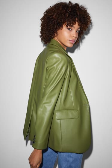 Femei - CLOCKHOUSE - blazer - imitație de piele - verde