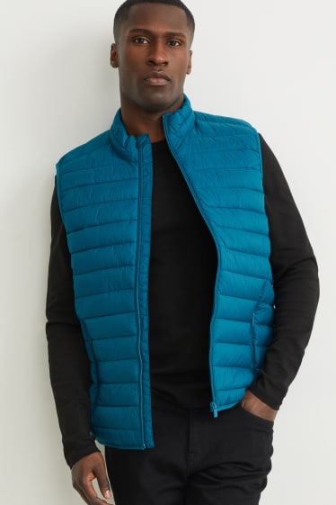 Men - Quilted gilet - blue