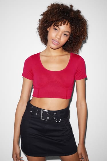 Damen - Crop T-Shirt - pink