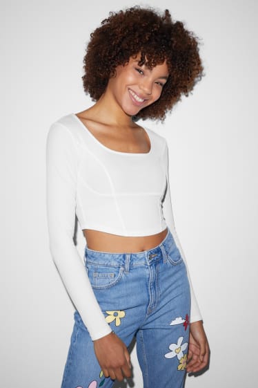 Dona - Top crop - blanc