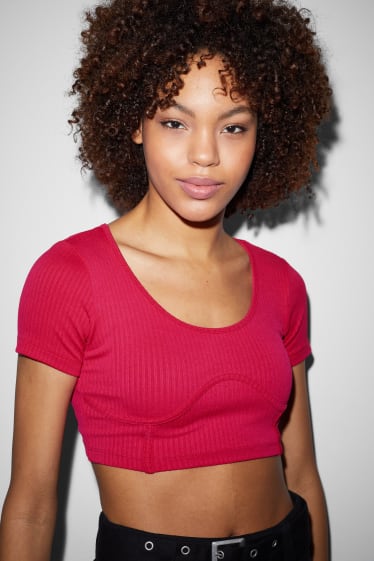 Damen - Crop T-Shirt - pink