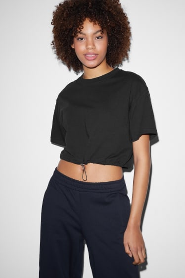 Damen - CLOCKHOUSE - Crop T-Shirt - schwarz