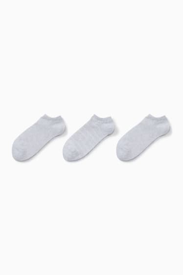 Mujer - Pack de 3 - calcetines tobilleros - gris claro jaspeado