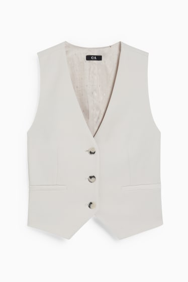 Dames - Business-gilet - crèmekleurig