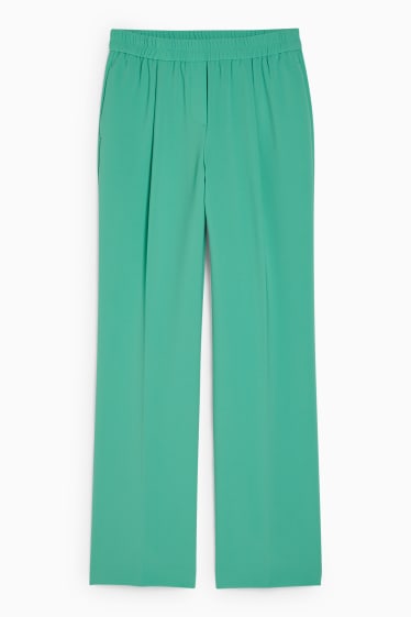 Femmes - Pantalon de toile - mid waist - straight fit - vert