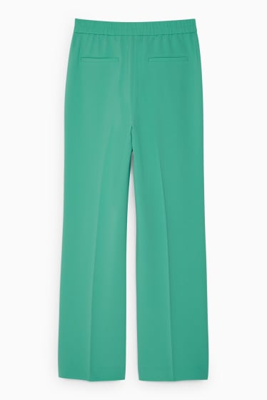 Femmes - Pantalon de toile - mid waist - straight fit - vert