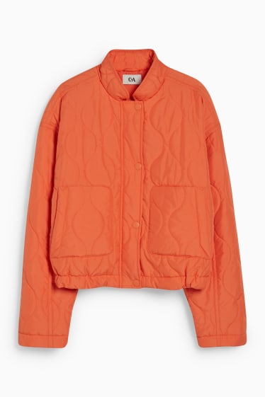 Dámské - Prošívaná bunda - oranžová