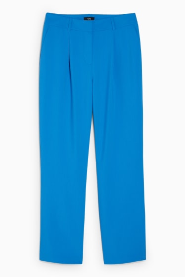 Damen - Stoffhose - High Waist - Straight Fit - blau