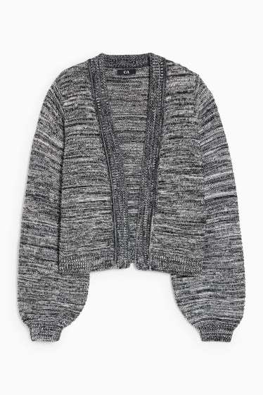 Femei - Cardigan tricotat - negru / alb