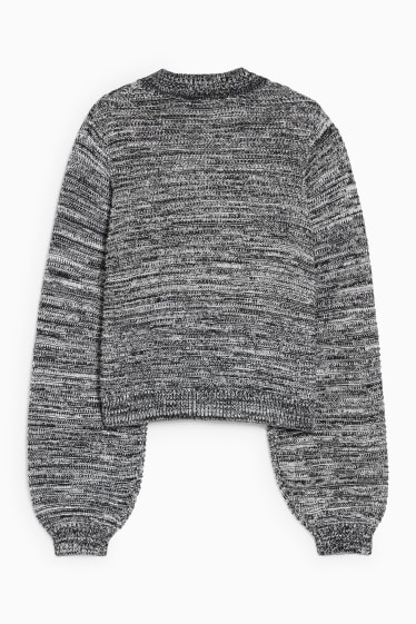 Femei - Cardigan tricotat - negru / alb