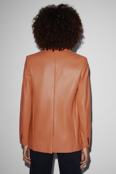 Femei - CLOCKHOUSE - blazer - imitație de piele - portocaliu