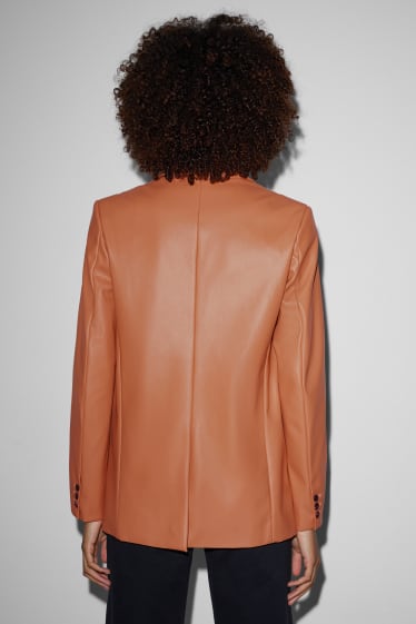 Dames - CLOCKHOUSE - blazer - imitatieleer - oranje