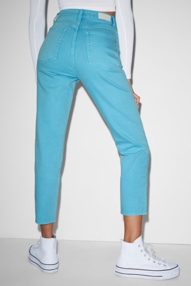 Ados & jeunes adultes - CLOCKHOUSE - mom jean - high waist - turquoise