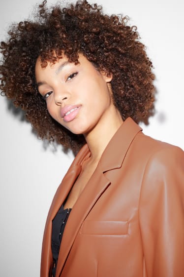 Dames - CLOCKHOUSE - blazer - imitatieleer - oranje