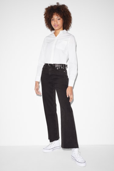 Donna - CLOCKHOUSE - wide leg jeans - vita alta - nero