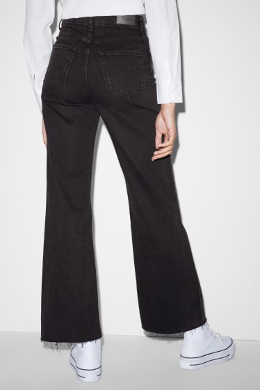 Women - CLOCKHOUSE - wide leg jeans - high waist - black