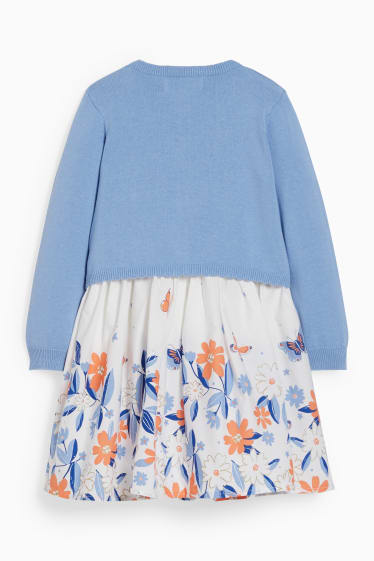 Bambine - Set - vestito e cardigan - 2 pezzi - bianco