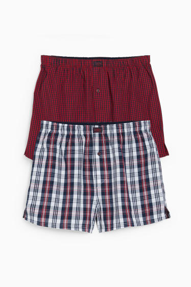 Herren - Multipack 2er - Boxershorts - gewebt - dunkelrot