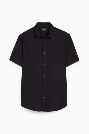 Heren - Overhemd - regular fit - kent - zwart