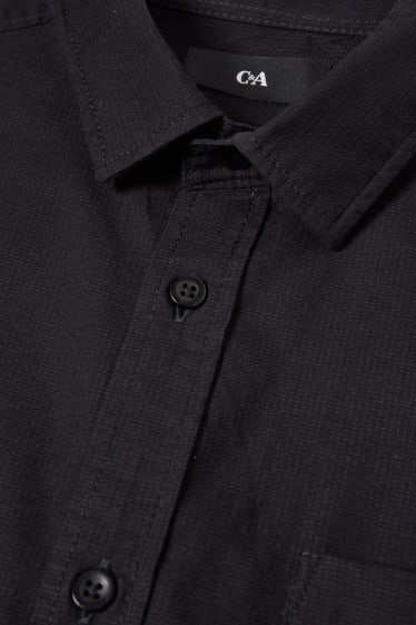 Heren - Overhemd - regular fit - kent - zwart