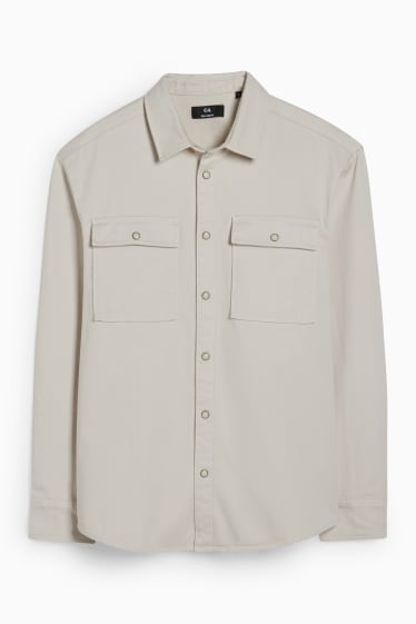 Uomo - Camicia - relaxed fit - collo all'italiana - beige chiaro