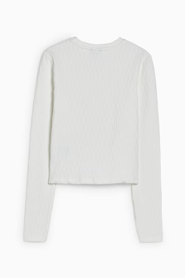Femei - CLOCKHOUSE - tricou cu mânecă lungă - alb-crem