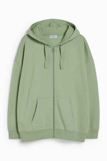 Donna - CLOCKHOUSE - felpa con zip e cappuccio - verde chiaro