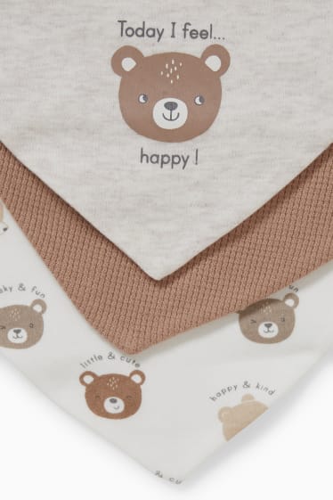 Unisex - Multipack 3er - Baby-Dreieckstuch - hellbraun