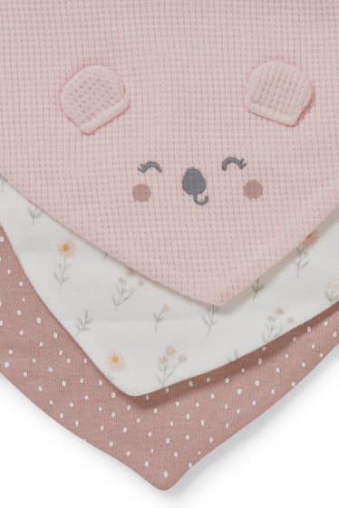 Miminka - Multipack 3 ks - trojúhelníkový šátek pro miminka - růžová