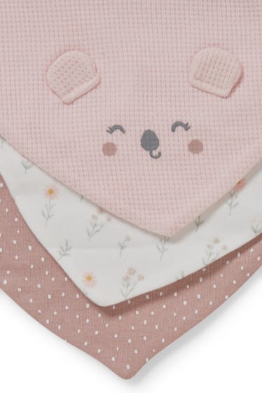 Babys - Set van 3 - baby-driehoeksjaaltjes - roze