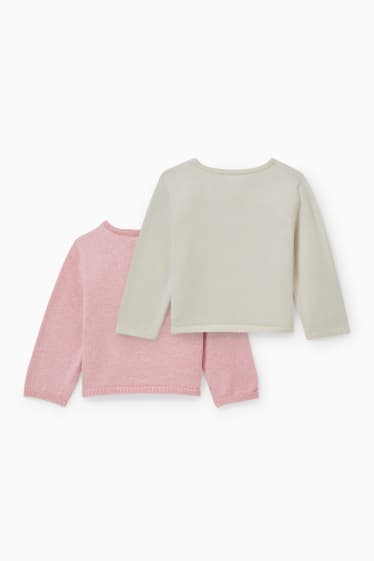 Bébés - Lot de 2 - gilet en maille pour bébé - rose