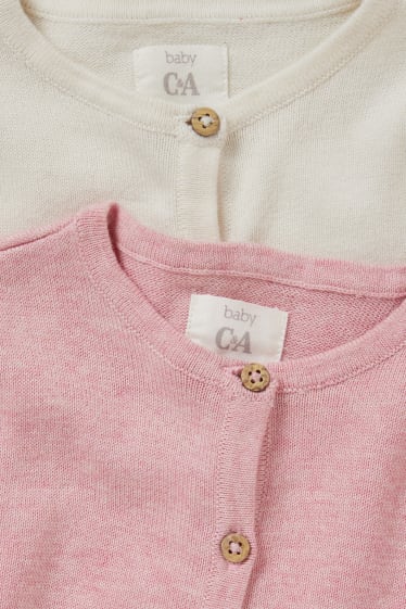 Bébés - Lot de 2 - gilet en maille pour bébé - rose