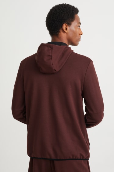 Men - Zip-through sweatshirt with hood  - dark brown