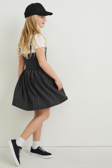Kinder Mädchen - Set - Kleid und Kurzarmshirt - 2 teilig - weiss / schwarz