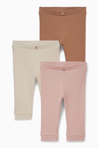 Neonati - Confezione da 3 - leggings neonati - beige